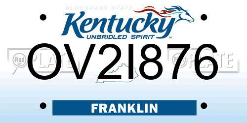 OV2I876 Kentucky License Plate