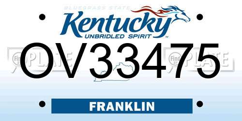OV33475 Kentucky License Plate