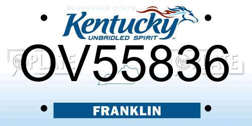 OV55836 Kentucky License Plate