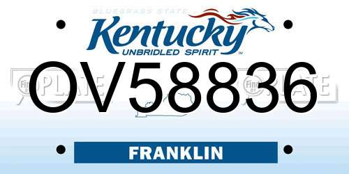 OV58836 Kentucky License Plate