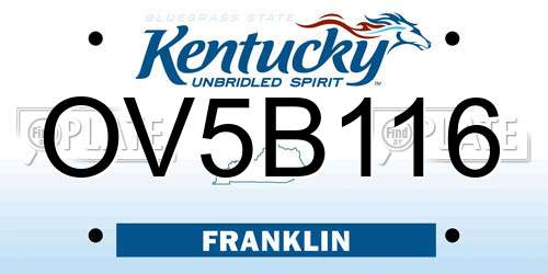 OV5B116 Kentucky License Plate
