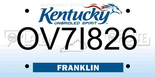 OV7I826 Kentucky License Plate