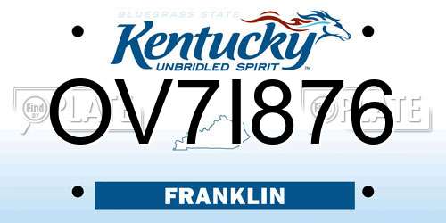 OV7I876 Kentucky License Plate