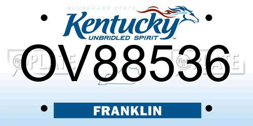 OV88536 Kentucky License Plate