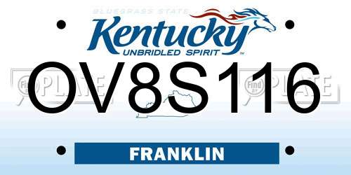 OV8S116 Kentucky License Plate