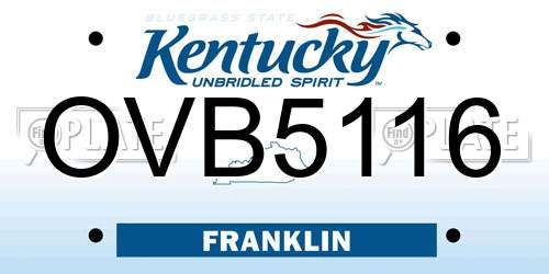 OVB5116 Kentucky License Plate