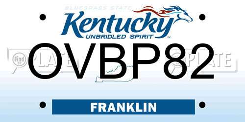 OVBP82 Kentucky License Plate
