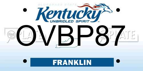 OVBP87 Kentucky License Plate