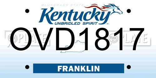 OVD1817 Kentucky License Plate