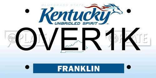 OVER1K Kentucky License Plate
