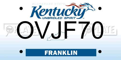 OVJF70 Kentucky License Plate