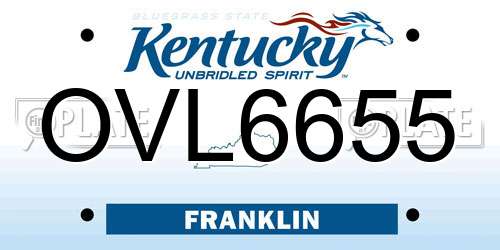 OVL6655 Kentucky License Plate
