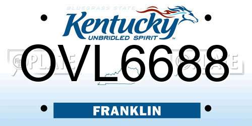 OVL6688 Kentucky License Plate