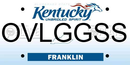 OVLGGSS Kentucky License Plate