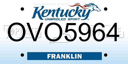 OVO5964 Kentucky License Plate