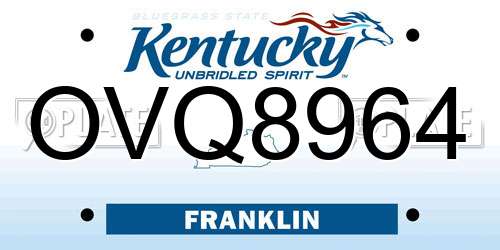 OVQ8964 Kentucky License Plate