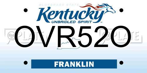 OVR52O Kentucky License Plate