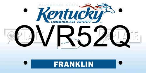 OVR52Q Kentucky License Plate