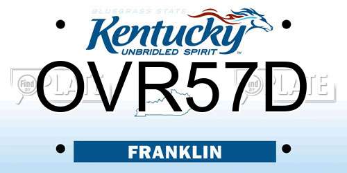 OVR57D Kentucky License Plate