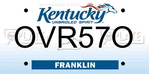 OVR57O Kentucky License Plate