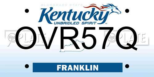 OVR57Q Kentucky License Plate