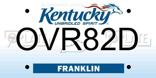OVR82D Kentucky License Plate