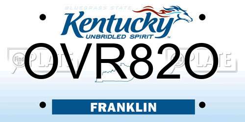 OVR82O Kentucky License Plate