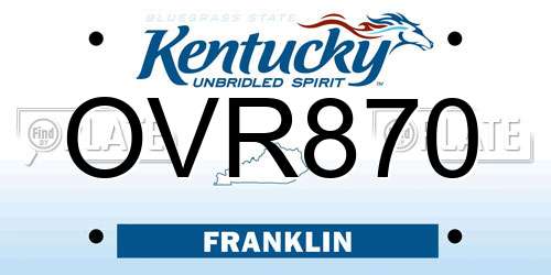 OVR870 Kentucky License Plate