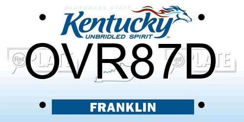 OVR87D Kentucky License Plate