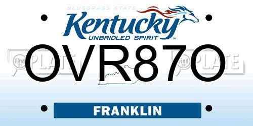 OVR87O Kentucky License Plate