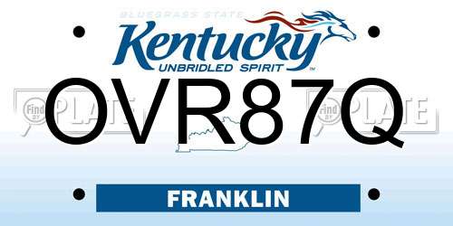 OVR87Q Kentucky License Plate