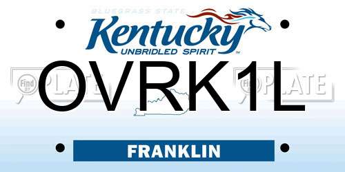 OVRK1L Kentucky License Plate