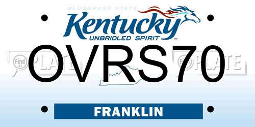 OVRS70 Kentucky License Plate
