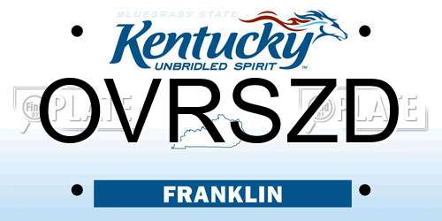 OVRSZD Kentucky License Plate