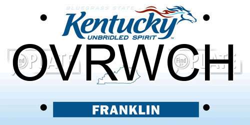 OVRWCH Kentucky License Plate