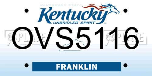OVS5116 Kentucky License Plate