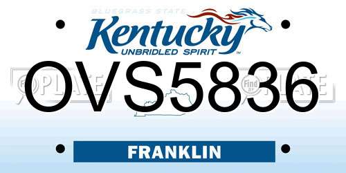 OVS5836 Kentucky License Plate