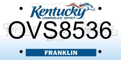 OVS8536 Kentucky License Plate