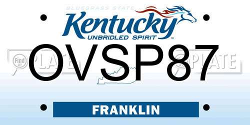 OVSP87 Kentucky License Plate