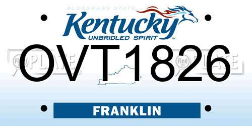 OVT1826 Kentucky License Plate