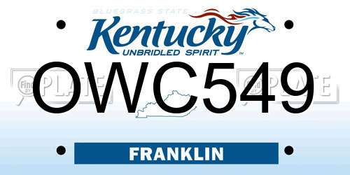 OWC549 Kentucky License Plate