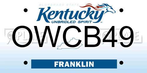 OWCB49 Kentucky License Plate
