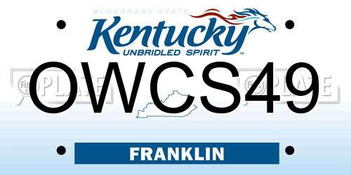 OWCS49 Kentucky License Plate