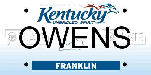 OWENS Kentucky License Plate