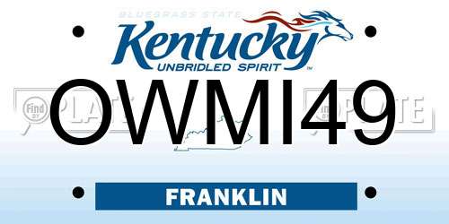 OWMI49 Kentucky License Plate