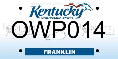 OWP014 Kentucky License Plate