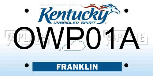 OWP01A Kentucky License Plate