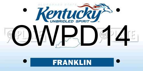 OWPD14 Kentucky License Plate