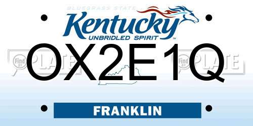 OX2E1Q Kentucky License Plate