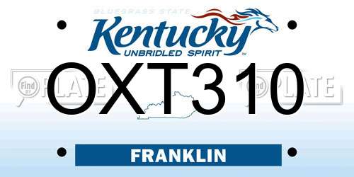 OXT310 Kentucky License Plate